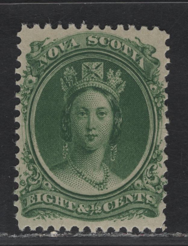 Lot 118 Nova Scotia (C) #11 8.5c Dark Green on Yellowish Queen Victoria, 1860-1863 Queen Victoria Issue, A VFNH Single, Paper Cents-G, Perf 12x11.75