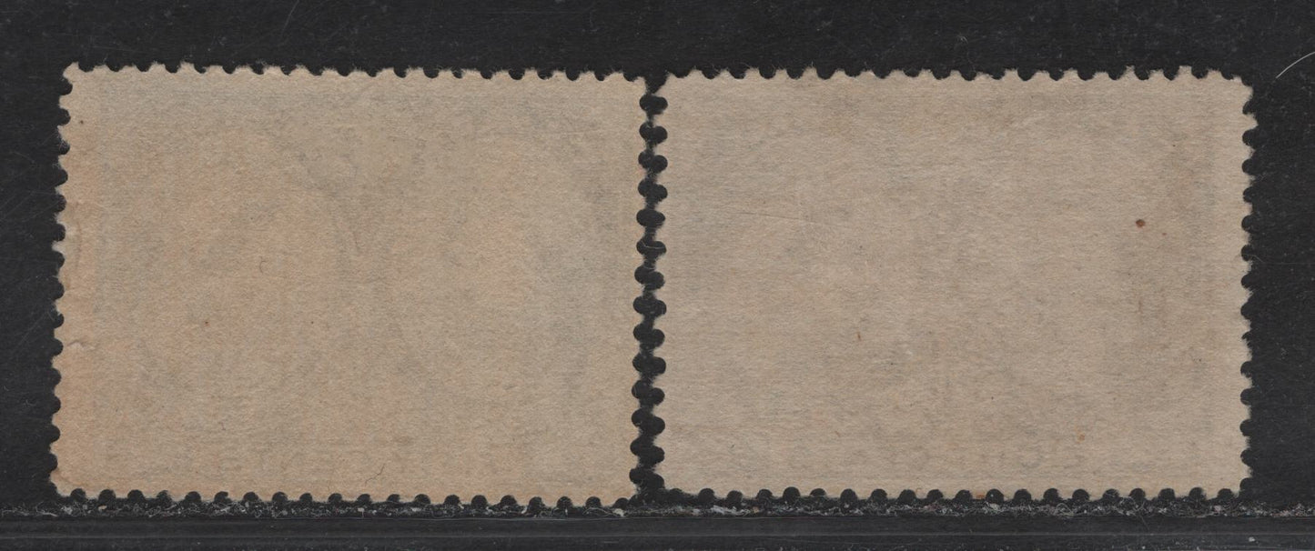Lot 127 Canada (C) #56, 60i 8c - 50c Blackish Violet - Ultramarine Queen Victoria, 1897 Diamond Jubilee Issue, 2 Very Good/Fine Unused Singles, Papers ABN-V & ABN-AA, Perfs 11.9x11.8 & 12, The 50c Has A Small Tear At Center Right.