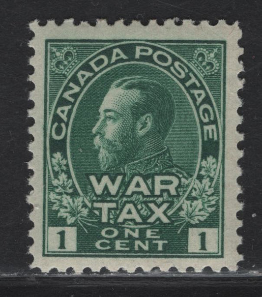 Lot 131 Canada (C) #MR1 1c Deep Green King George V, 1915 War Tax Issue, A VFNH Single, Paper ABN-E, Perf 12x11.75