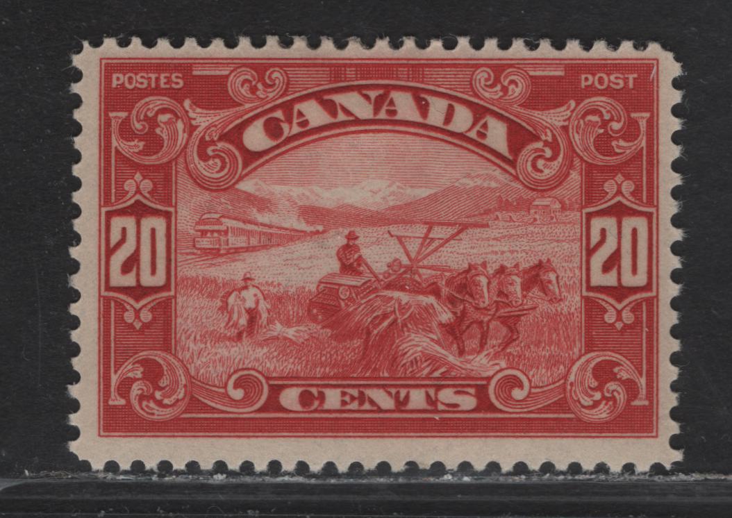 Lot 135 Canada #157 20c Carmine Harvesting Wheat, 1928-1929 Scroll Issue, A FOG Single, Paper ABN-M