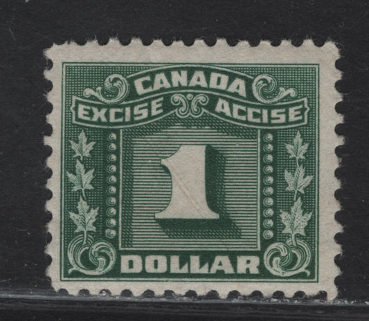 Lot 152 Canada (C) Van Dam#FX83 $1 Green Numeral, 1934-1948 Three Leaf Excise Tax, A FOG Single