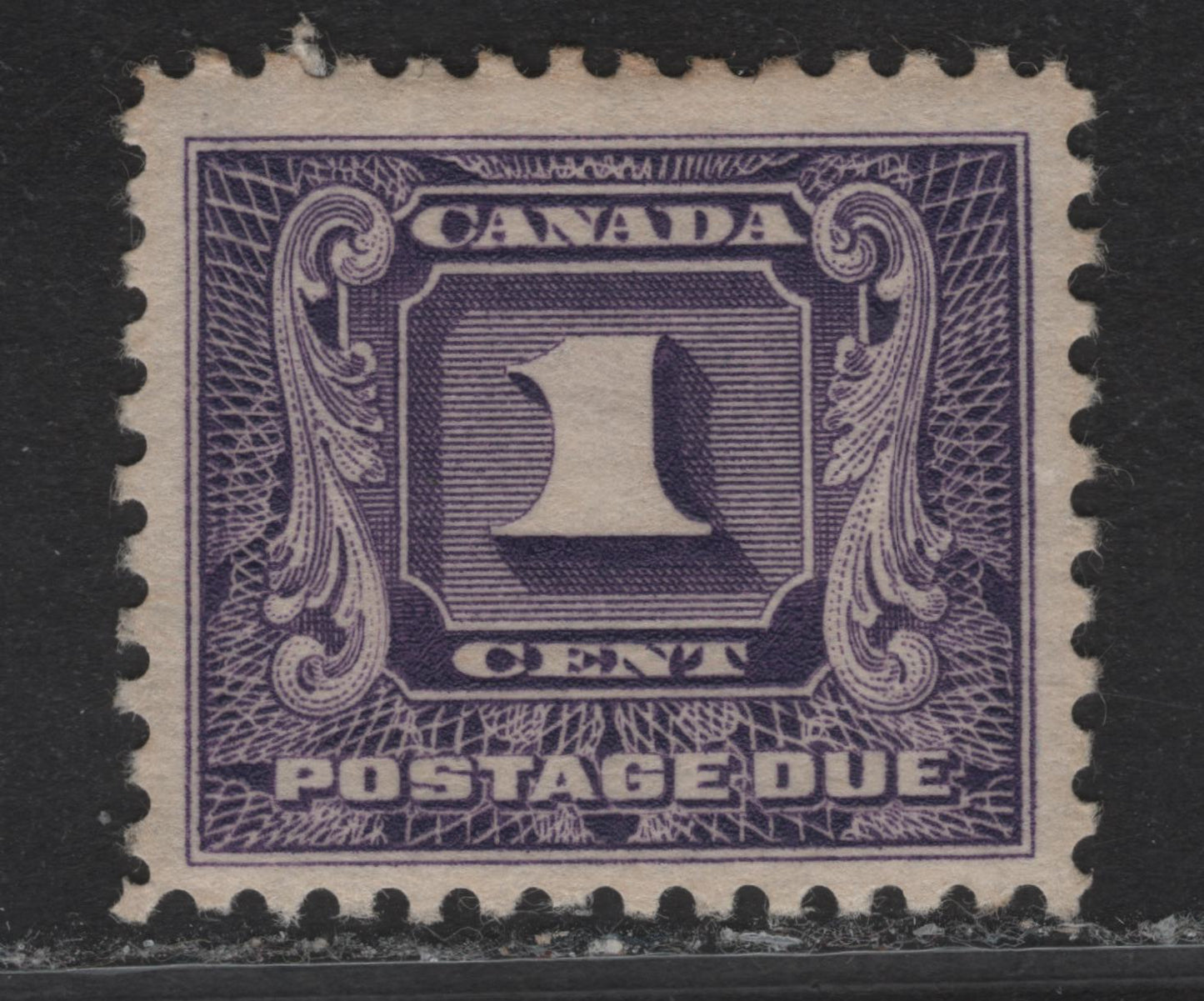 Lot 164 Canada #J6 1c Bluish Violet Numeral, 1930-1932 2nd Postage Due Issue, A VFOG Single, Paper BABN-C, 21.75x18.4mm Design Size, Perf 10.8.