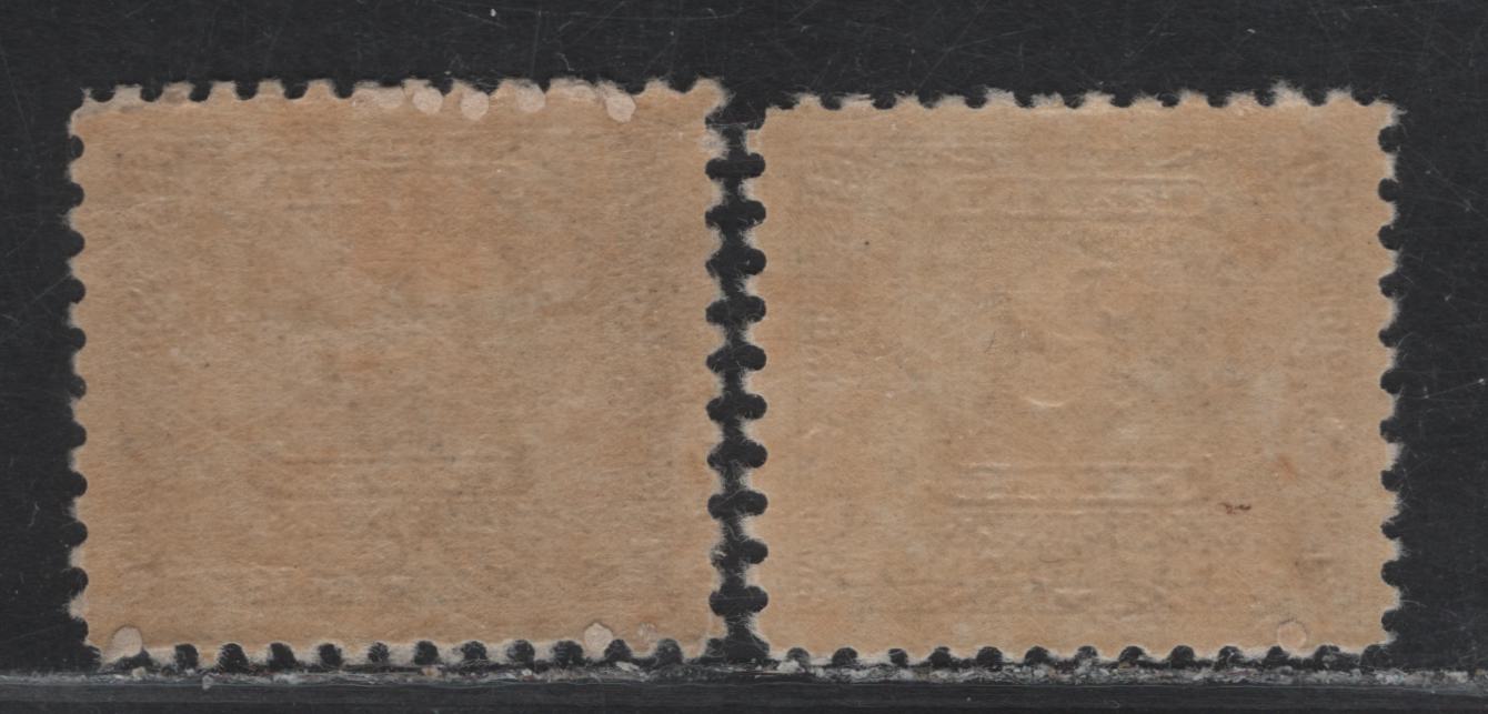Lot 167 Canada (C) #J7 2c Dark Violet Numeral, 1930-1932 2nd Postage Due Issue, 2 VFOG Singles, Paper BABN-C, Perfs 10.9x10.8 & 10.8, Design Size 21.75x18.4mm & 21.6x18.4mm.