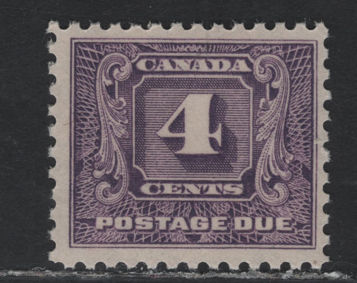 Lot 175 Canada #J8i 4c Light Reddish Violet Numeral, 1930-1932 2nd Postage Due Issue, A FNH Single, Paper BABN-D, Perf 10.9x10.8, 21.75x18.3mm Design Size.