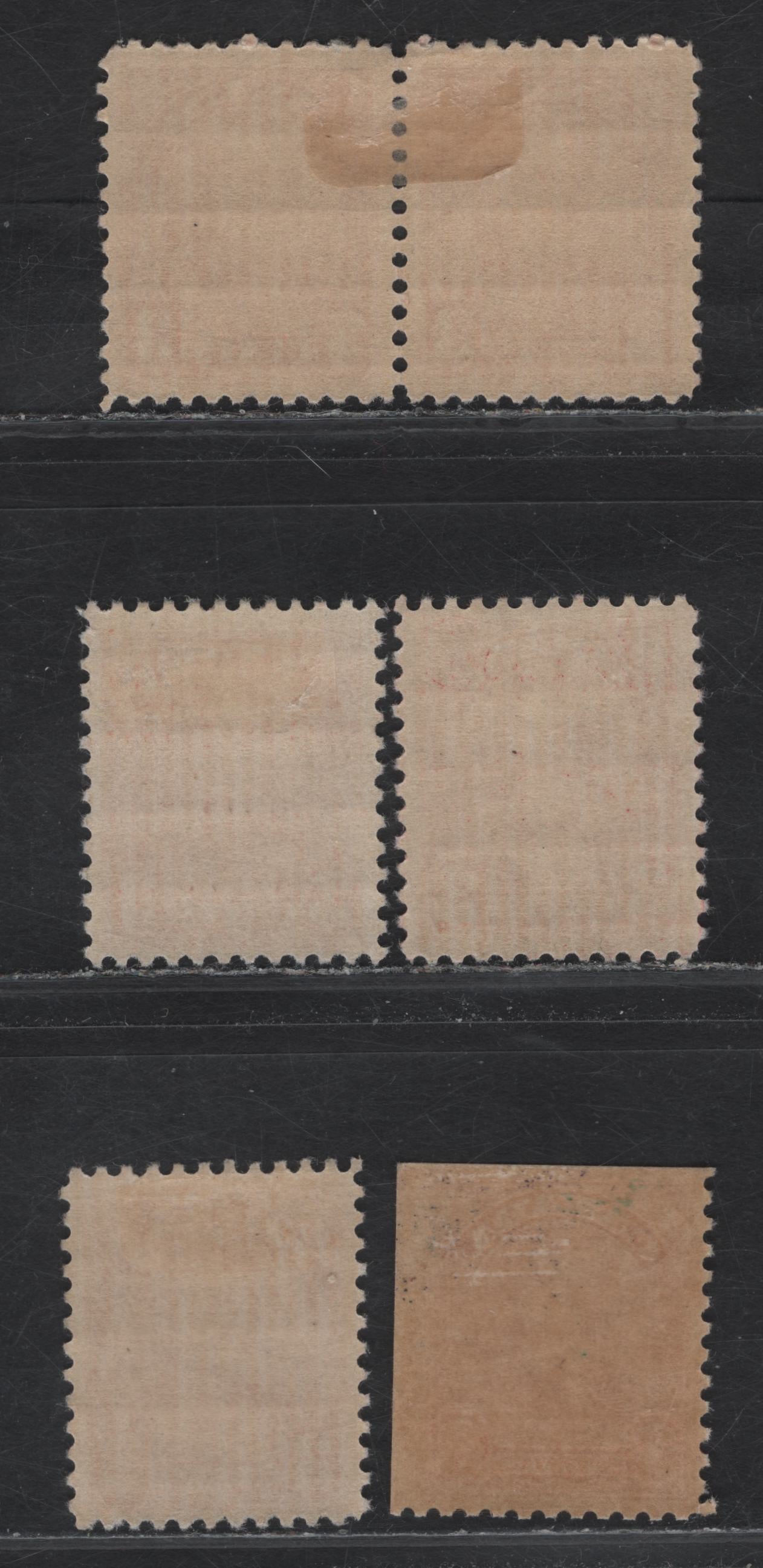 Lot 208 Canada (C) #167, 167as 3c Red - Bright Scarlet Red King George V, 1930-1931 Arch/Leaf Issue, 6 VFOG Singles, Papers BABN-M, BABN-O & BABN-F, Perfs 11.1x10.9, 12.2x10.8,11.1x10.9 and 10.8x10.9, Design Sizes 18x22mm & 17.8x22 and 18x21.8mm.