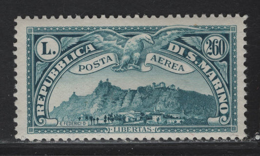Lot 21 San Marino SC#C5 260l Prussian Blue San Marino, 1931 San Marino Airmail Issue, A VFOG Single
