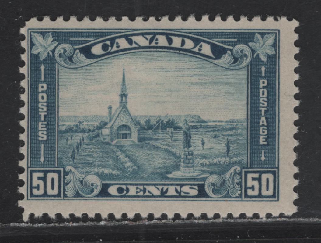 Lot 245 Canada #176i 50c Pale Dull Prussian Blue Grand Pre, 1930-1931 Arch/Leaf Issue, A FOG Single, Paper BABN-B, Perf 10.9