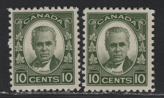 Canada (C) #190 10c Olive Green - Light Olive Green George-Etienne Cartier, 1931 George-Etienne Cartier Issue, A VFOG Single, Paper BABN-CC, Perfs 10.8 & 10.9x10.8