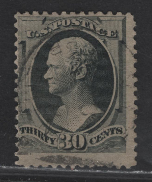 Lot 29 United States SC#190 30c Black Alexander Hamilton, 1879 Large Banknote Issue, A Fine Used Single, Soft Porous Paper, American Banknote Company Printing