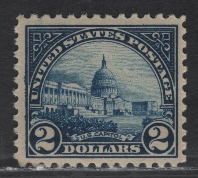 Lot 30 United States SC#572 $2 Dark Blue Lincoln Memorial, 1922-1925 4th Bureau Issue, A VFNH Single, Flat Plate Printing