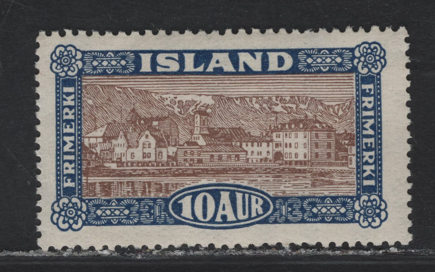 Lot 8 Iceland SC#145 10a Deep Blue & Brown Postal Service, 1925 Postal Services Issue, A VFOG Single