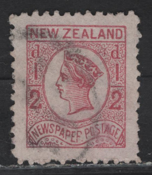 Lot 83A New Zealand (C) SG#150 1/2d Dull Pale Rose Queen Victoria, 1873 Newspaper Issue, A Very Fine Used Single, Perf Nearly 12, Large Star Wmk
