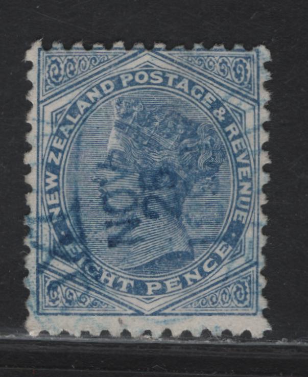 Lot 88 New Zealand (C) SG#202 8d Blue Queen Victoria, 1888-1895 Queen Victoria Sidefaces Issue, A Fine Used Single, Perf 12x11.5, Vertical Wove Paper