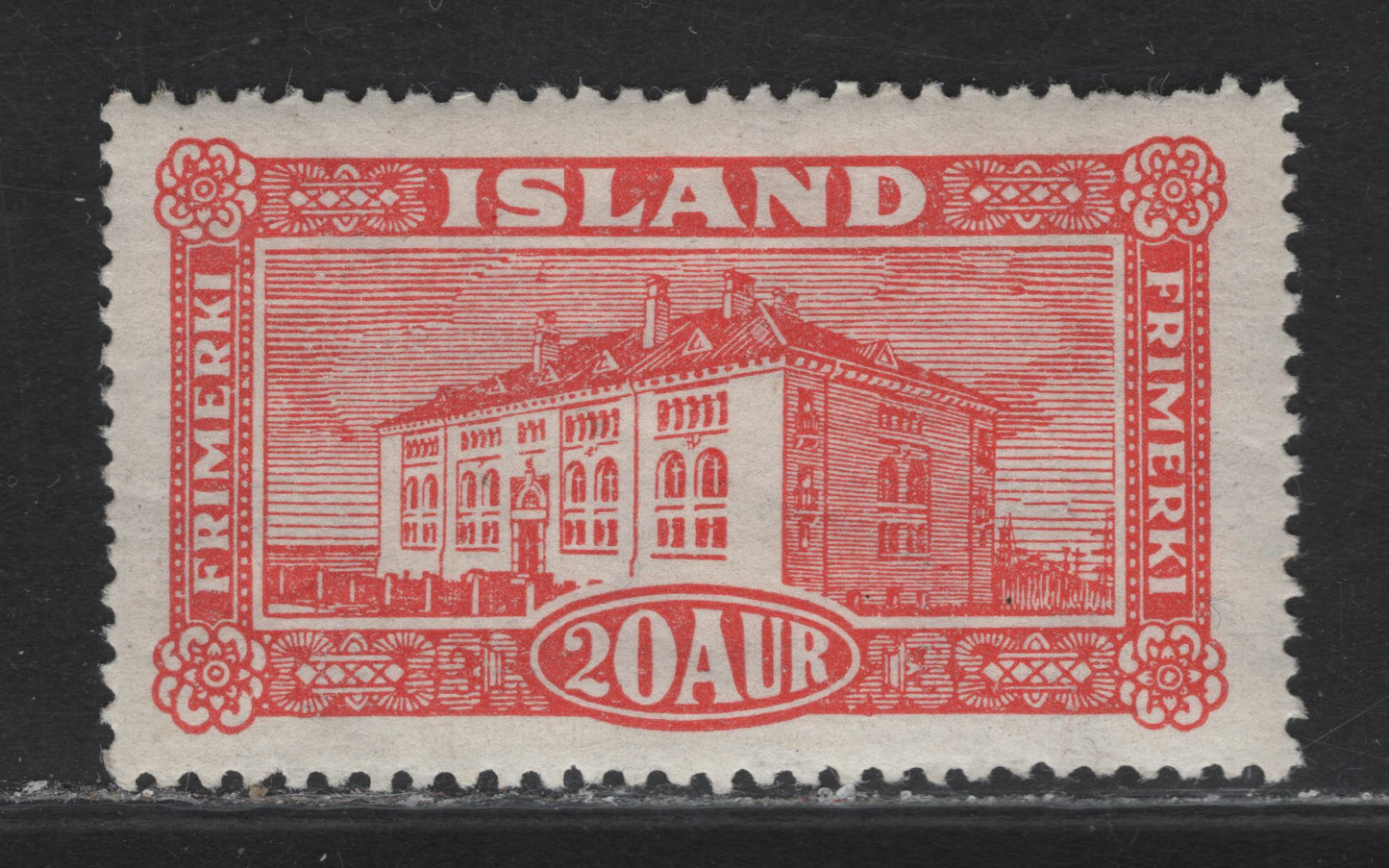 Lot 9 Iceland SC#146 20a Vermillion Postal Service, 1925 Postal Services Issue, A VFOG Single