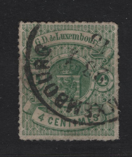 Lot 10 Luxembourg SC#16 4c Green Arms, 1865-1871 Arms Issue, A Very Fine Used Single