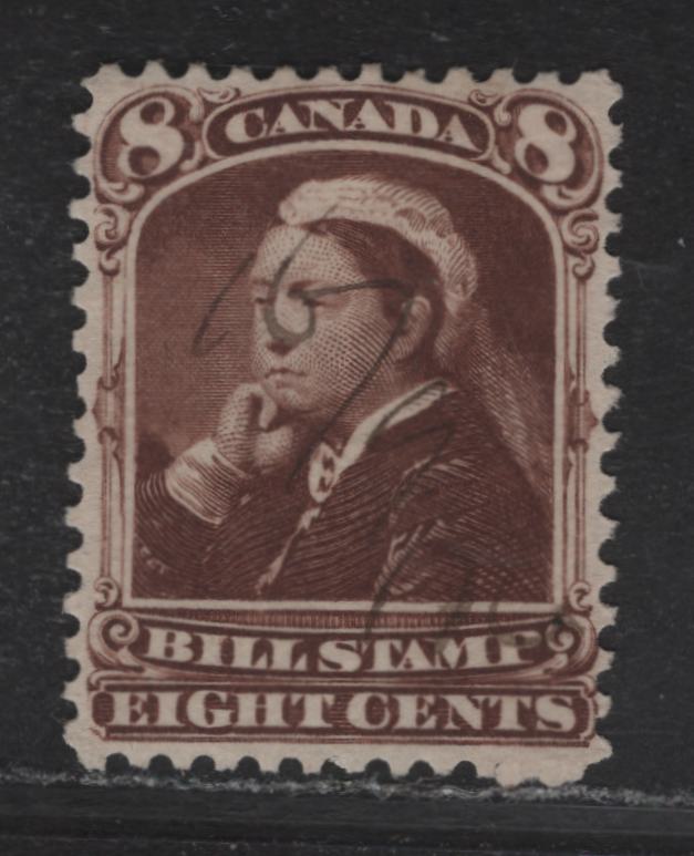 Lot 122 Canada (C) Van Dam#FB45 8c Brown Queen Victoria, 1868 Third Bill Issue, A Very Fine Used Single, Perf 12, Horizontal Wove Paper