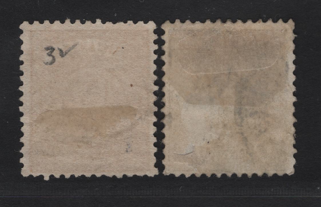 Lot 14 Luxembourg SC#30, 32 2c - 5c Black & Yellow Arms, 1875-1879 Arms Issue, 2 Fine/Very Fine Used Singles, Luxemboug Printings, Perf 13