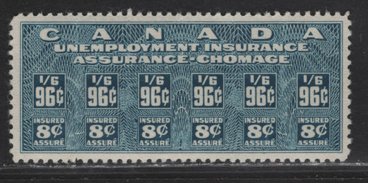 Lot 175 Canada (C) Van Dam#FU33 96c Blue Numeral, 1950 Unemployment Insurance Issue, A VFNH Single