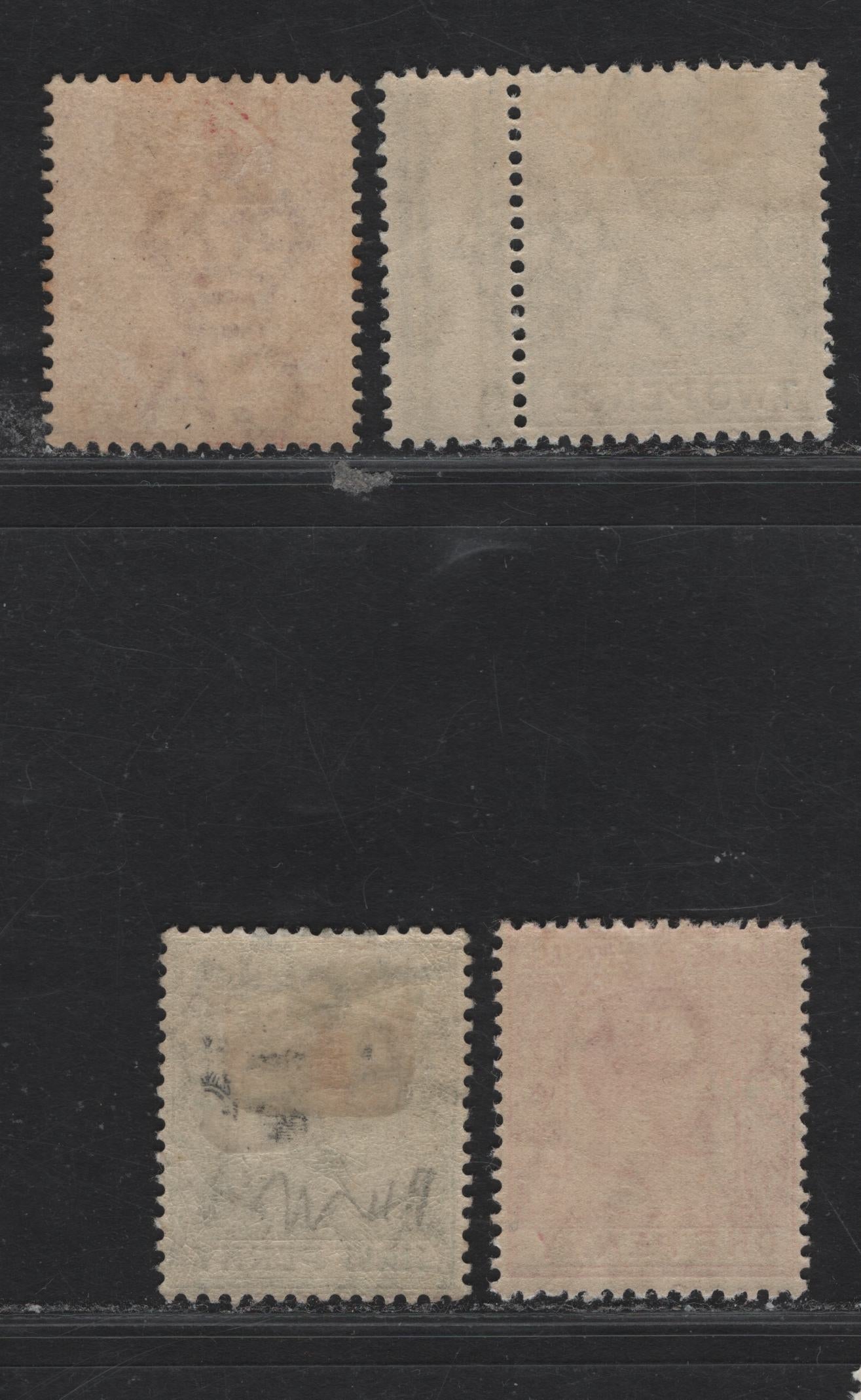 Lot 185 Bahamas (C) SG#48, 81a, 82a, 83 1d - 2d Carmine Rose - Gray Queen Victoria - King George V, 1884-1890 Keyplate Issues, 4 F/VFOG Singles, Multiple Crown CA Wmk