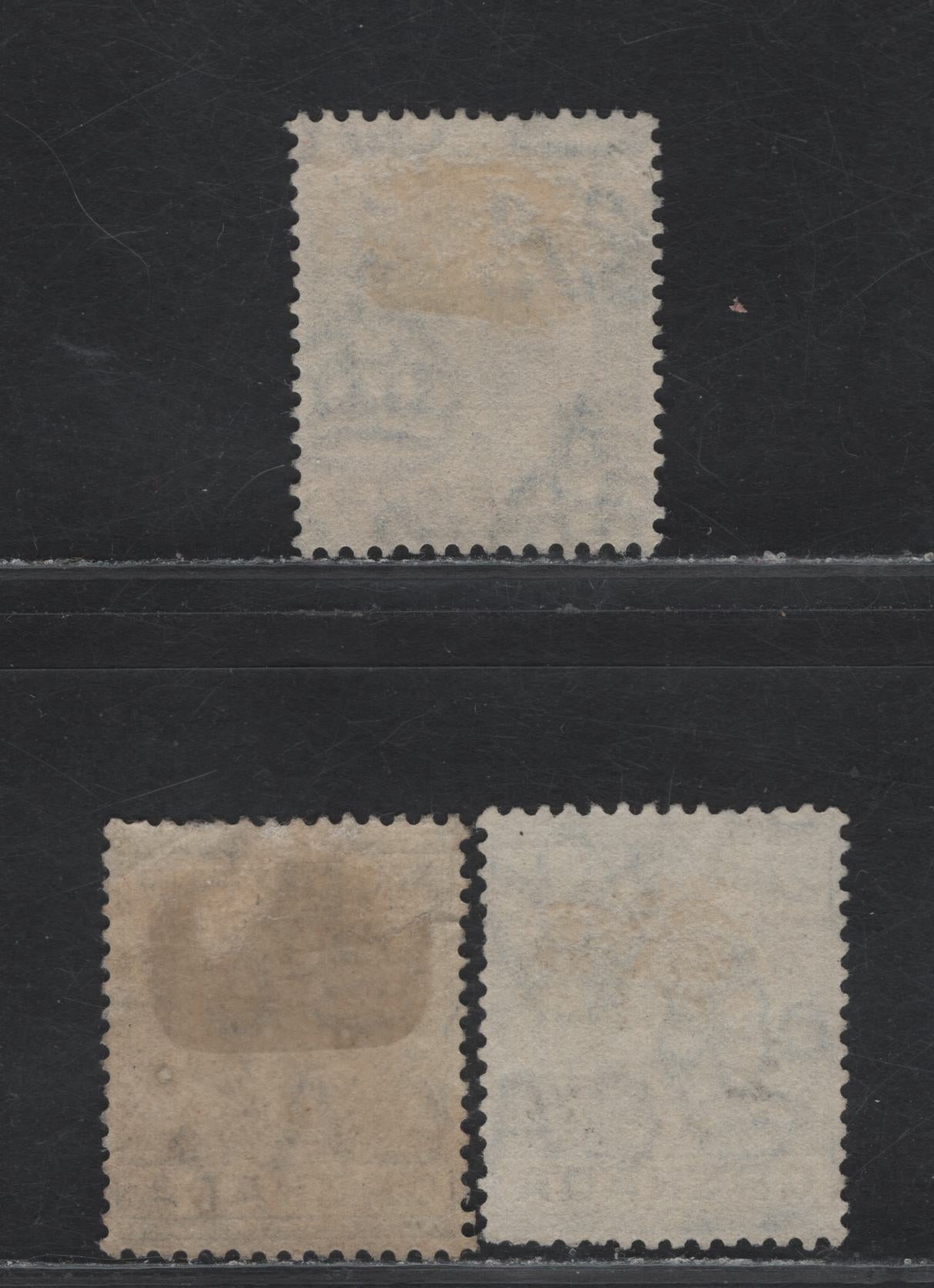 Lot 225 Grenada (C) SG#2.5d - 3d 2.5d - 3d Bright & Dull Blue - Bright Blue King George V, 1913-1931 KGV Keyplates Issue, 3 F/VFOG/NH Singles, Multiple Crown CA & Multiple Script CA Wmks