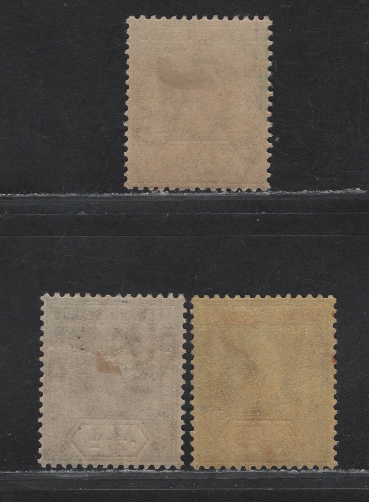 Lot 244 Leeward islands (C) SG#47a, 46, 52 1/2d - 4d Brown - Black & Red on Pale Yellow King George V, 1912-1922 KGV Imperium Keyplate Issue, 3 F/VFOG Singles, Multiple Crown CA Wmk