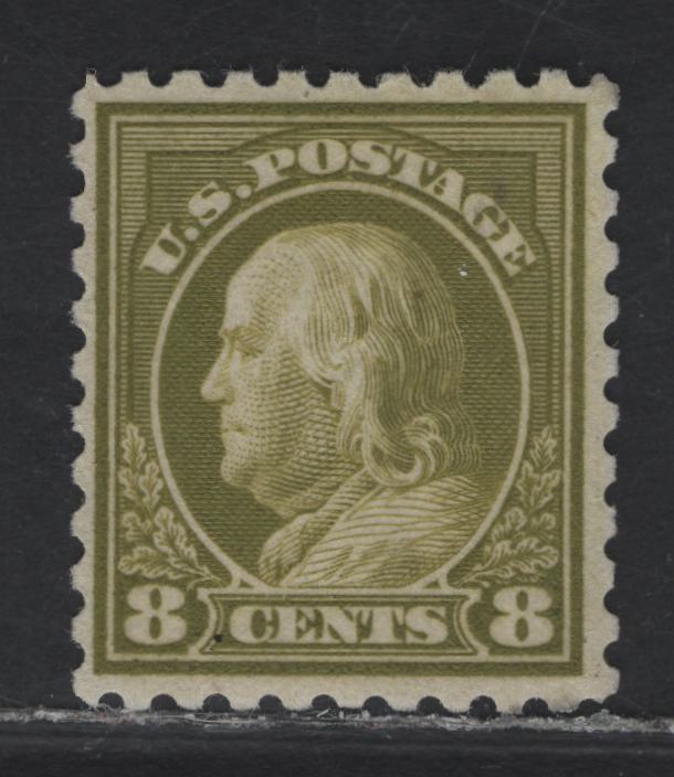 Lot 26 United States SC#470 8c Apple Green Washington Franklin, 1916-1917 Washington Franklin Issue, A VFNH Single, Perf 10, Unwatermarked