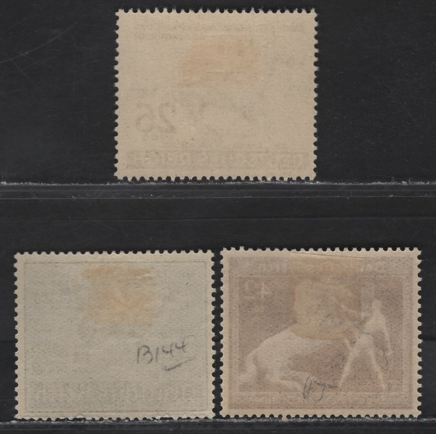 Lot 343 Germany SC#B144-145. B204 25pf+50pf - 25pf+10pf Ultramarine - Dark Blue 70th German Derby - 73rd Hamburg Day, 1939-1942 70th Anniv of German Derby - 73rd Hamburg Day Issues, 3 F/VFOG Singles