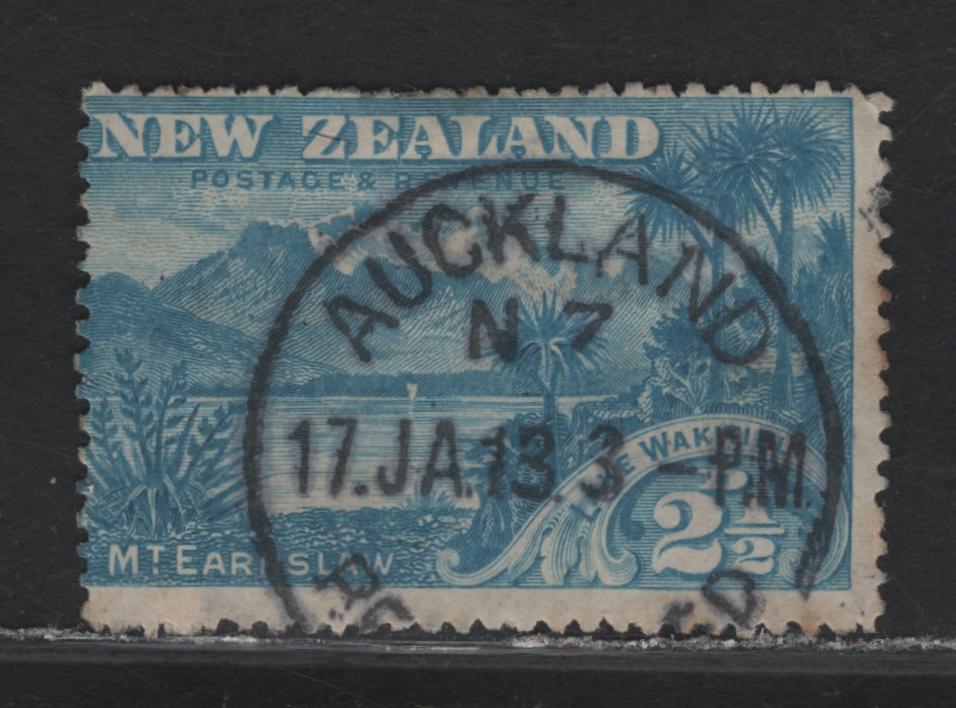 Lot 40 New Zealand (C) SG#249 2.5d Sky Blue Lake Wakatipu, 1898 Pictorial Issue, A Good Used Single, Unwatermarked, Perf 12-16, Small Thin At Base, Nice Auckland CDS.