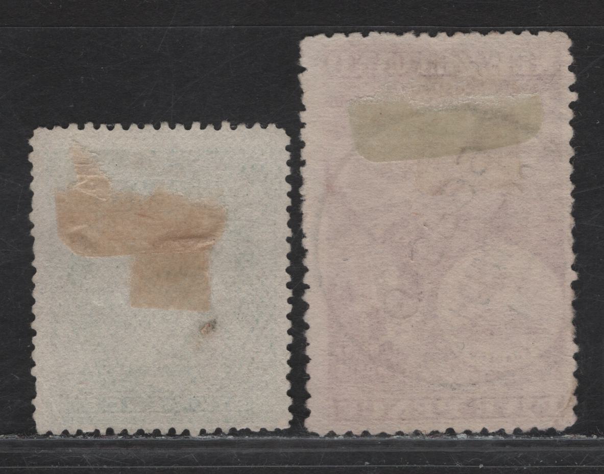 Lot 44 New Zealand (C) SG#253a, 254 5d - 6d Purple Brown - Green Otira Gorge - Brown Kiwi, 1898 Pictorial Issue, 2 Fine Used Singles, 5d With Nice Sept 6 1899 Port Chalmers CDS