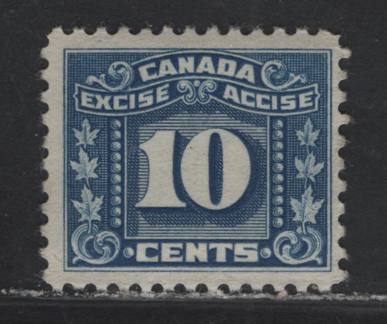 Lot 60 Canada #FX71 10c Blue Three Leaves, 1934-1948 Three Leaf Excise Tax Issue, A FNH Single, Cream Semi-Gloss Gum