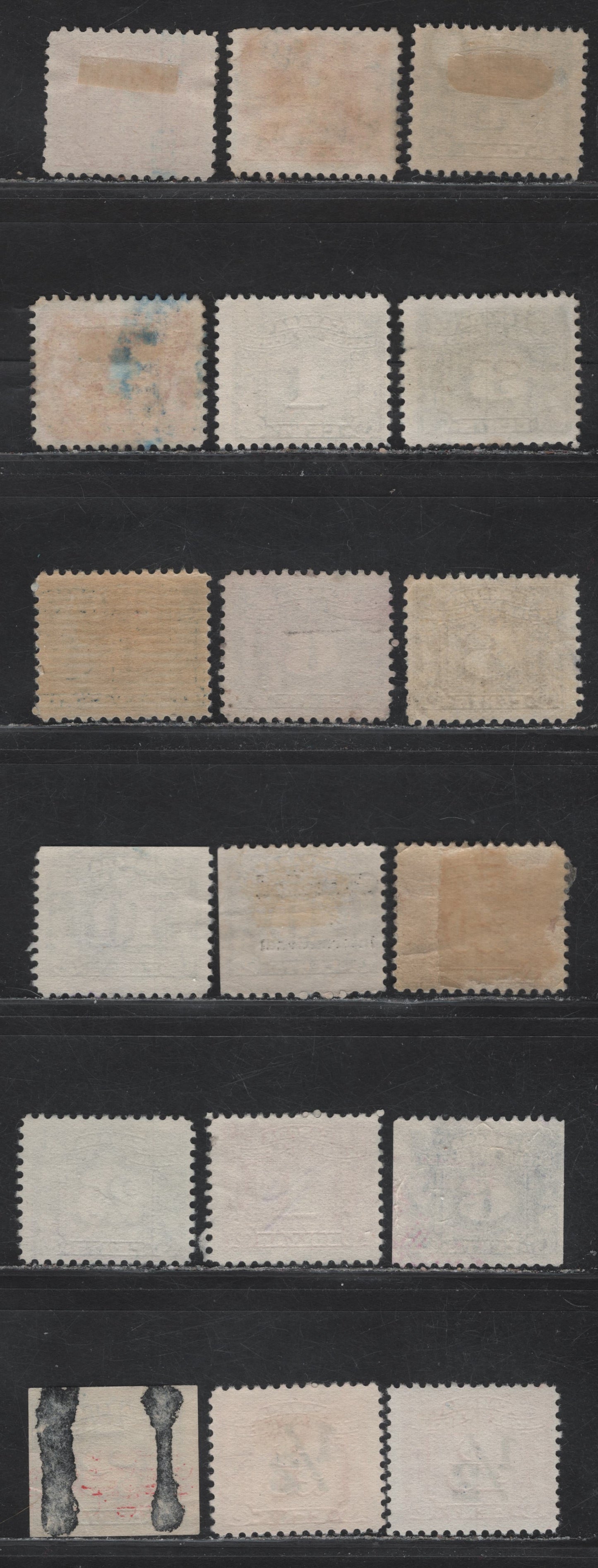 Lot 83 Canada Van Dam#FX54/FX110 1/5c - 1/2c on 9/40c Red Three Leaf, 1934-1948 Three Leaf Excise Tax & Surcharge Issues, Fine Used Singles