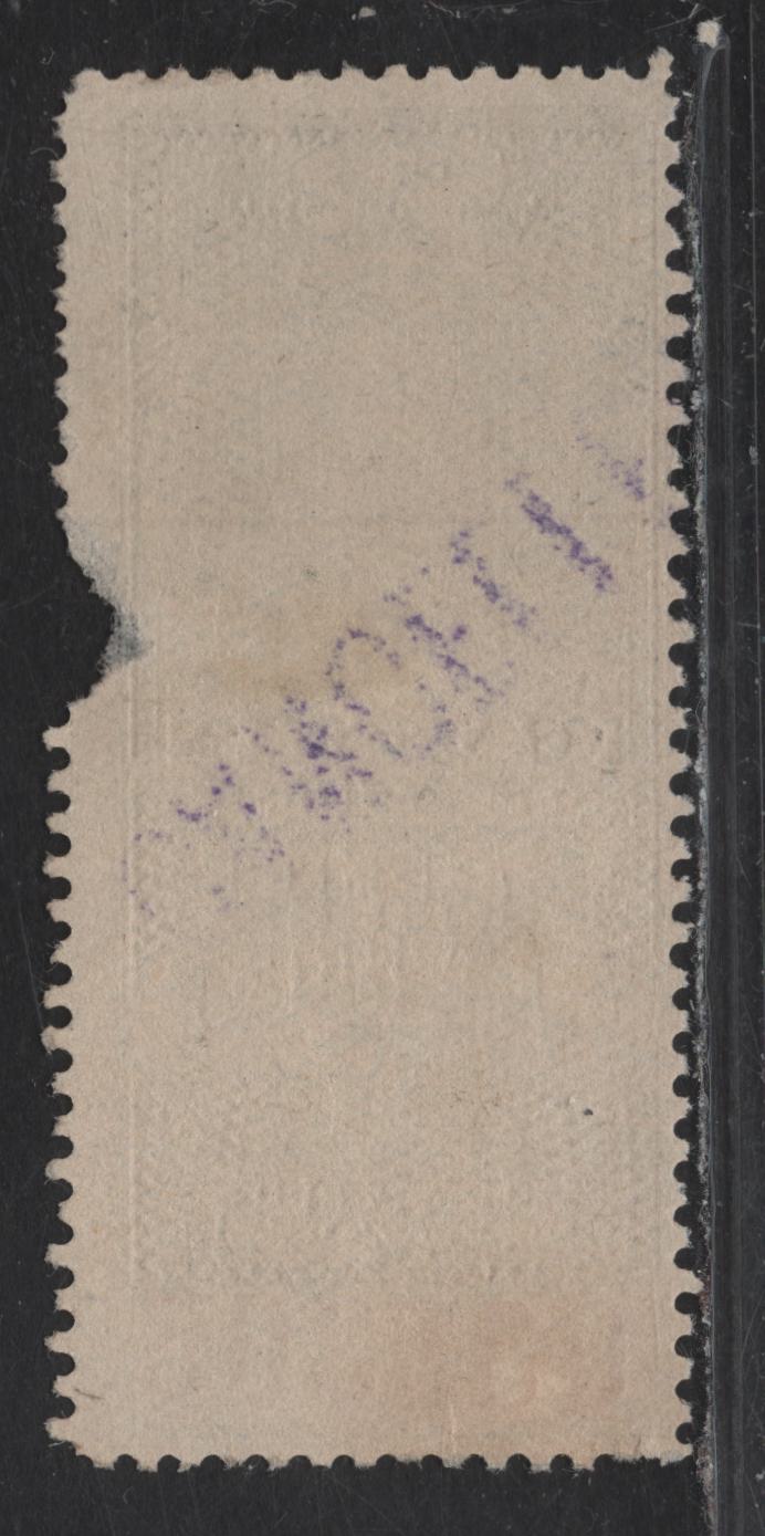 Lot 88 Canada Van Dam#FWM57 $2 Black King George V, 1915 Weights & Measures Issue, A Fair Used Single, Red Control Numbers, Large Chunk Missing From Right Margin, But A Rare Stamp.