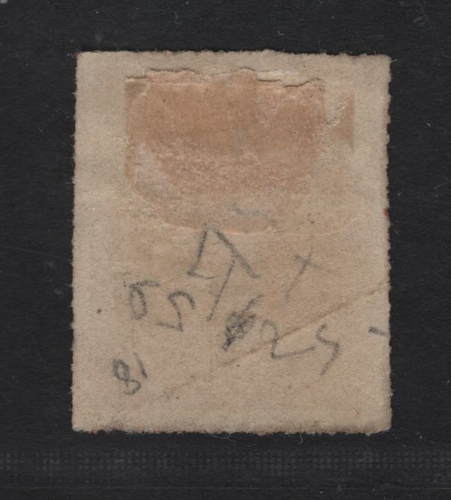 Lot 9 Luxembourg SC#18 1c Orange Arms, 1865-1874 Arms Issue, A Very Good Unused Single, Rouletted In Color, Diagonal Crease Across LL of Stamp