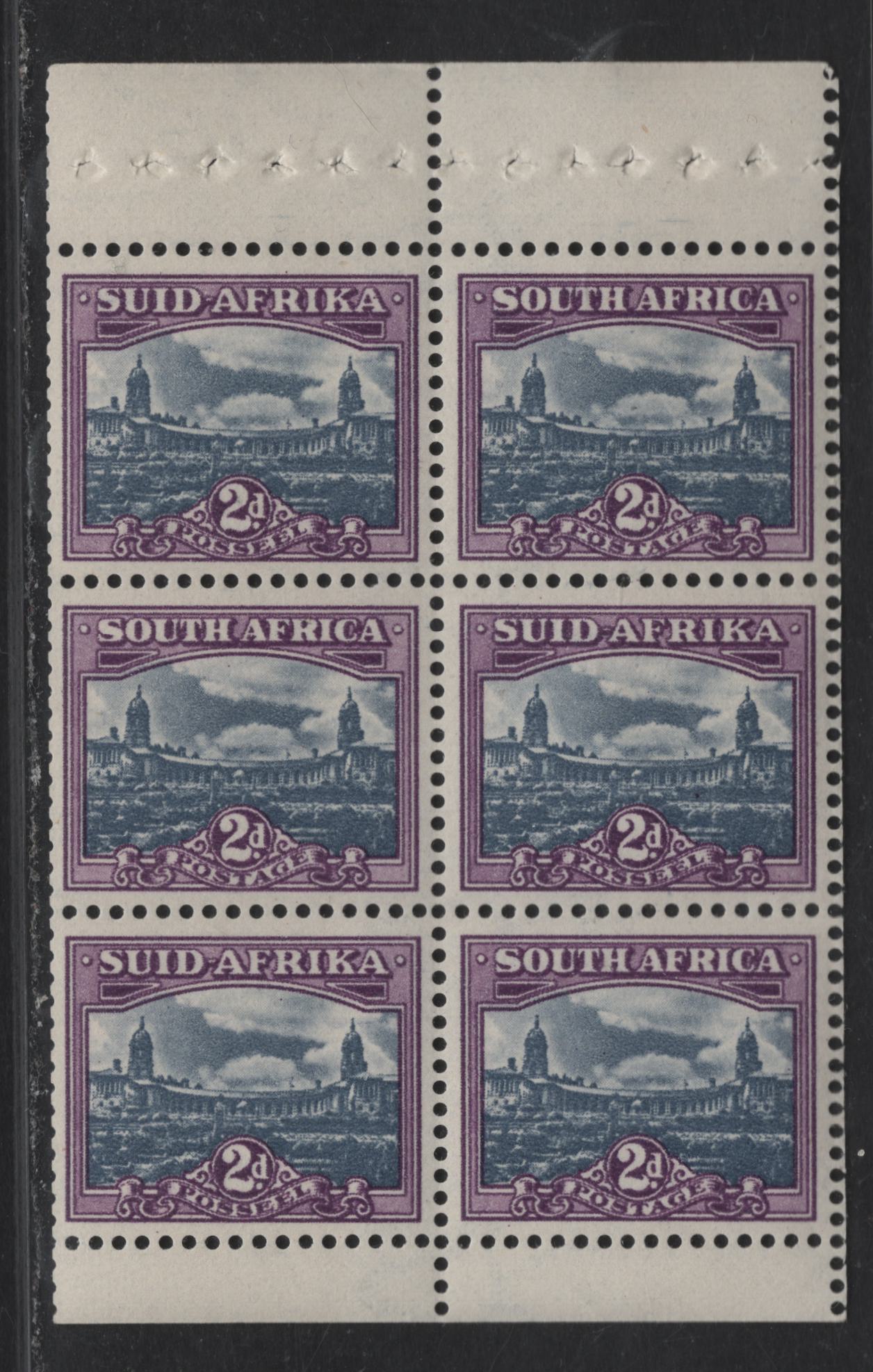 Lot 103 South Africa (C) SG#134 2d Blue & Violet Pictorials, 1950-1951 Small Format Photogravure Pictorial Issue, A VFNH Booklet Pane Of 6