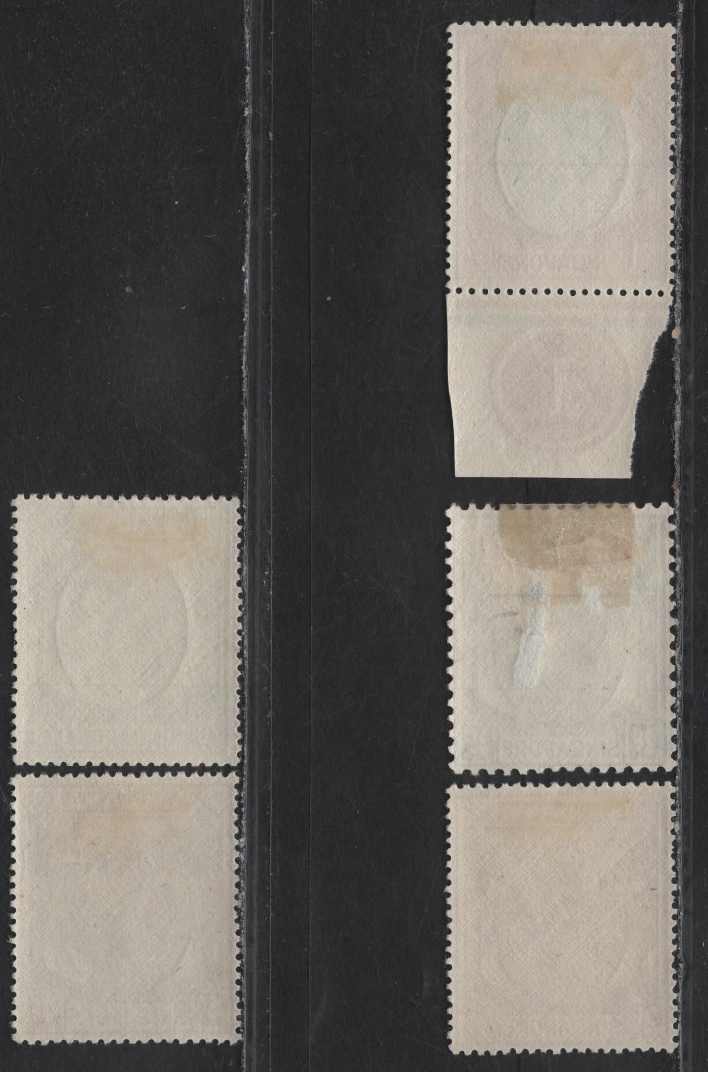 Lot 107 Singapore (C) SG#1, 17, 19, 24, 28 1c -$1 Black - Blue & Purple King George VI, 1948-1952 KGVI Palm Tree Keyplates Issue, 5 VFOG Singles, Perfs 17.5x18 & 14