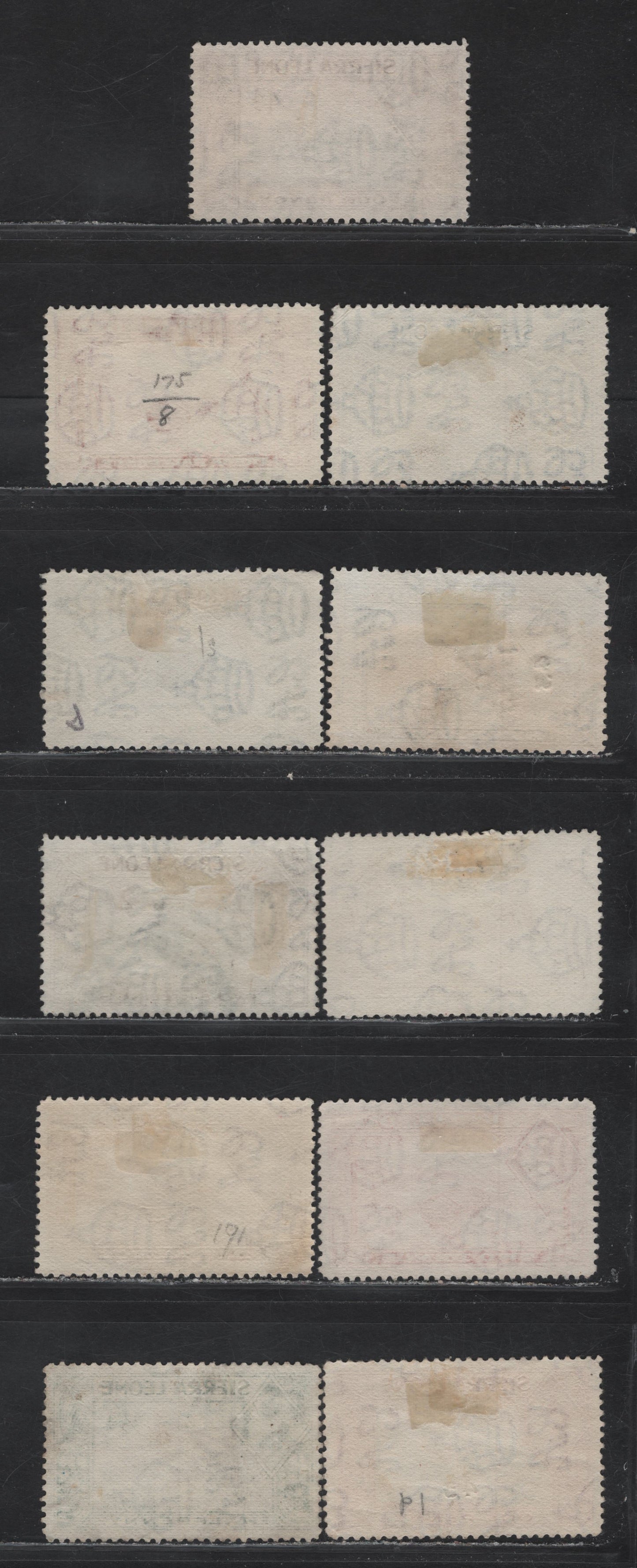 Lot 116 Sierra Leone (C) SG#188-193, 195-198 1/2d - 5/- Black & Blue Green - Red Brown King George VI, 1938-1944 KGVI Pictorial Issue, 11 Very Fine Used Singles