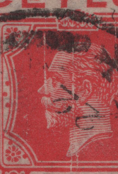 Lot 124 Ceylon (C) SG#342var 6c Carmine Red King George V, 1921-1932 KGV Issue, A Fine Used Single, Die 2, Showing Vertical Scratches Through The Design, An Unusual And Striking Plate Flaw, Unlisted.