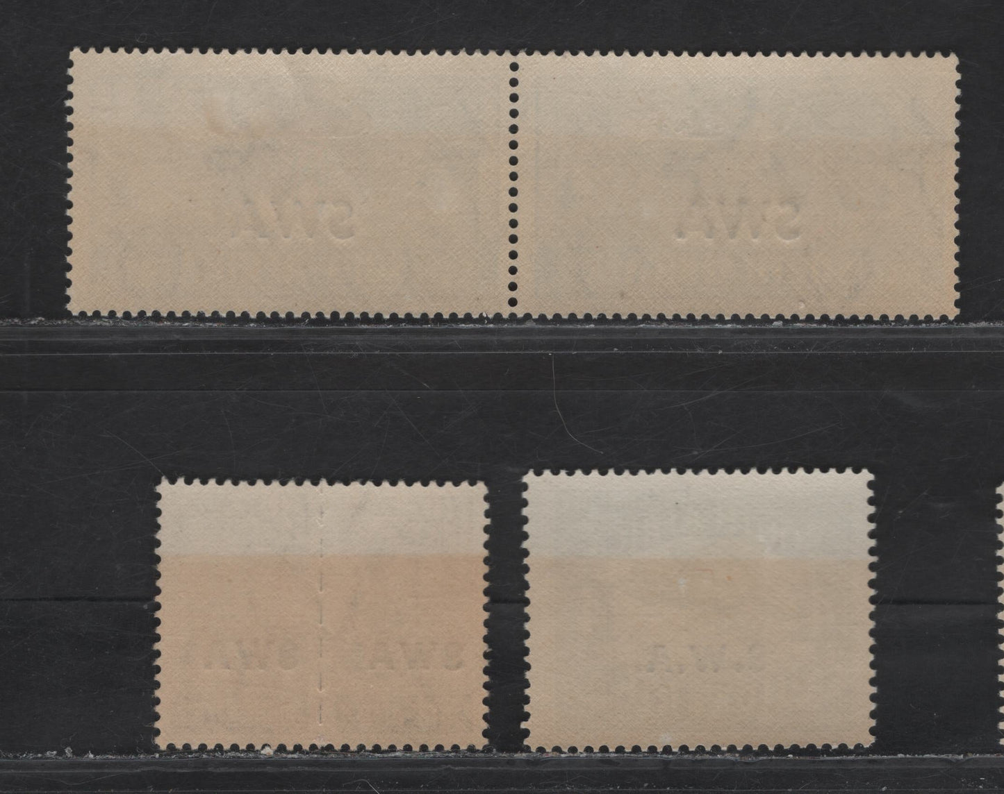 Lot 152 South-West Africa (C) SG#70b, 117, 125 4d - 1.5d Green - Red brown Airmail - Small War Effort, 1930-1944 Airmail - Small War Effort Issues, 3 F/VFOG/NH Single & Pairs, Minor Gum Toning