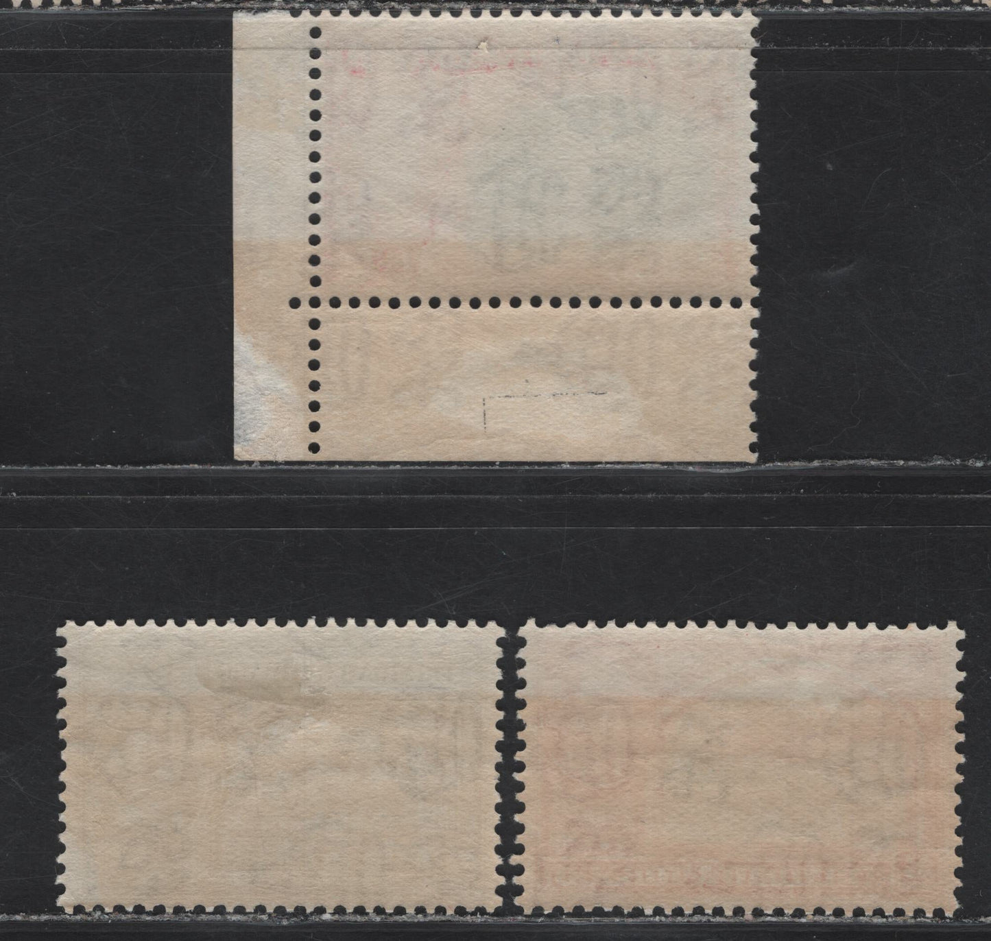 Lot 170 Trinidad & Tobago (C) SG#251, 253-254 8c - 60c Sage Green & Vermillion - Myrtle Green & Carmine King George VI, 1938-1944 KGVI Pictorial Issue, 3 F/VFOG Singles, 1938 Printings With Upright (20c) & Sideways Wmks (Rest), Streaky Gum