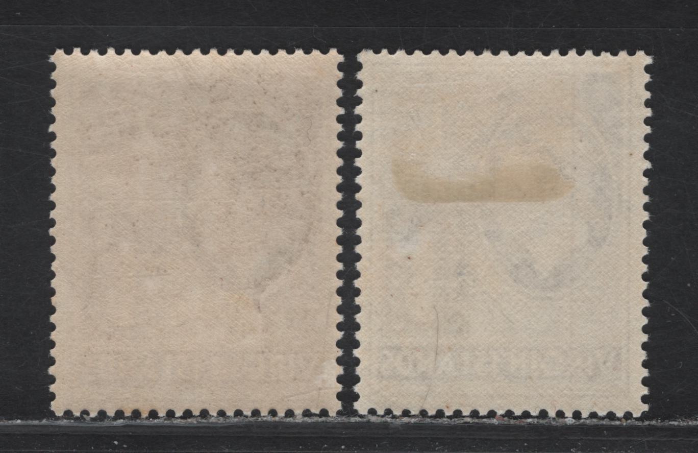 Lot 176 British Virgin Islands (C) SG#117a, 118 1/- - 2/6 Olive Brown - Sepia King George VI Badge of the Colony, 1938-1947 KGVI Badge of the Colony Issue, 2 FOG/NH Singles, Ordinary (1/-) & Chalky Papers, 2/6d is NH