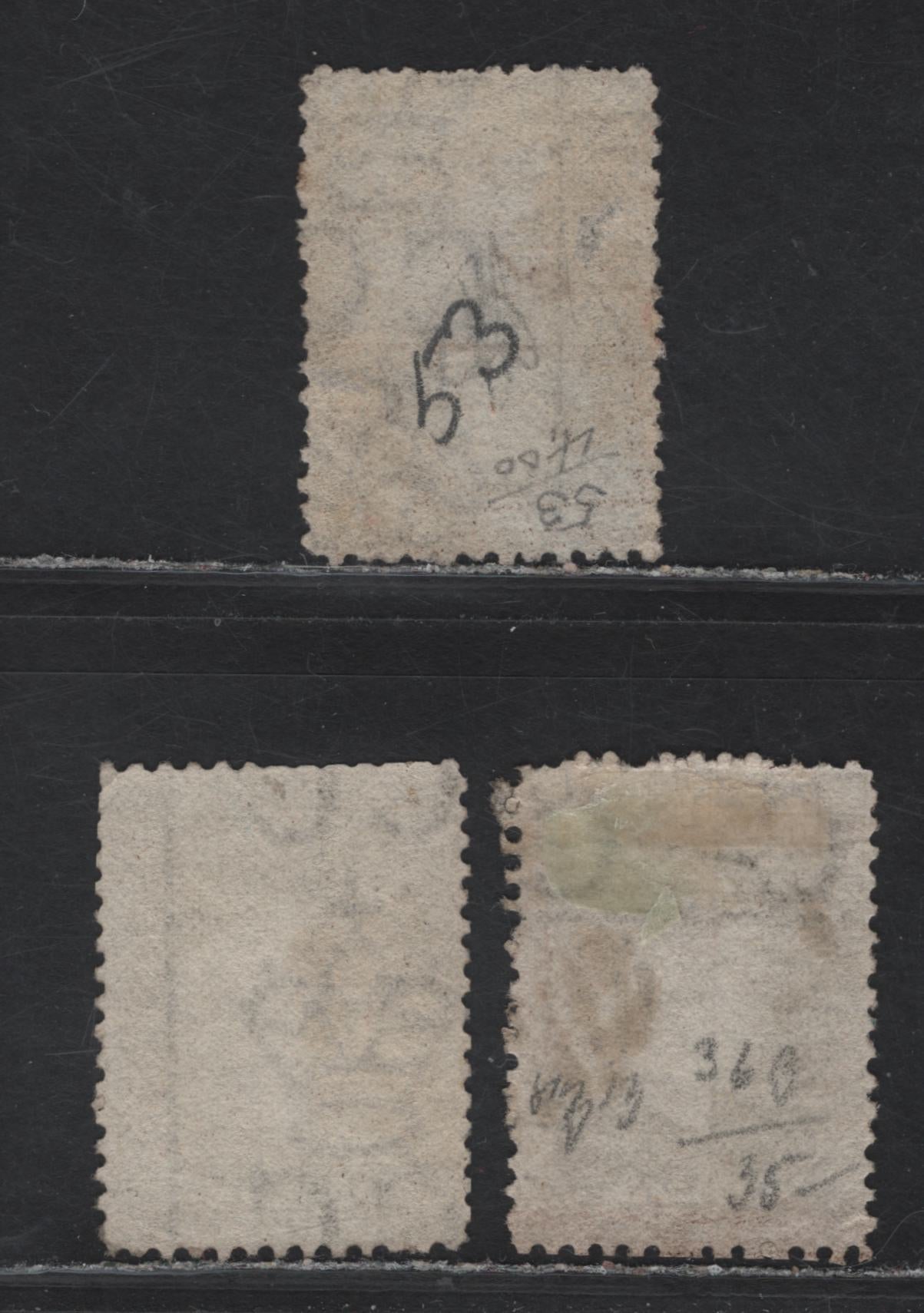 Lot 193 Ceylon (C) SG#41a, 55 6d Deep Brown & Sepia Queen Victoria, 1862-1866 Courbould Heads Issue, 3 Fine/Very Fine Used Singles, Unwatermarked and 23mm Crown CC Wmks, Perfs 13 & 12.5, Two Slightly Different Shades.