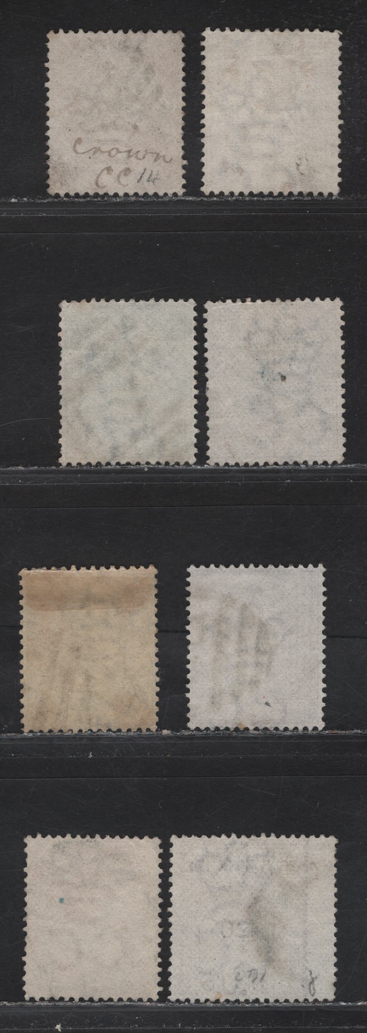 Lot 197 Ceylon (C) SG#61, 122-134, 126-127, 130, 143 1d - 24c Blue - Green Queen Victoria, 1872-1882 Queen Victoria Keyplates Issue, 8 Fine/Very Fine Used Singles, Crown CC Wmks