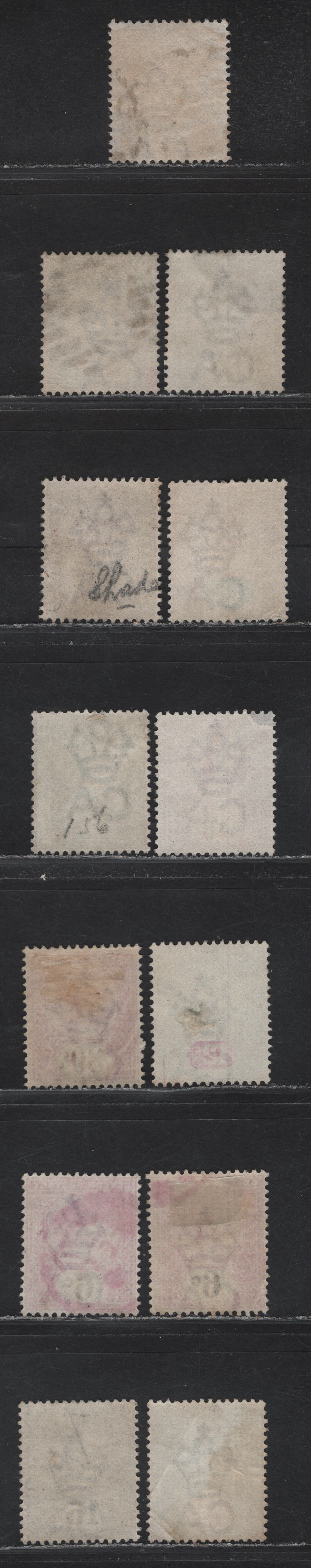 Lot 211 Ceylon (C) SG#195-196, 198-199, 245, 247-a, 257, 259-262 5c - 75c Dull Purple - Black & Red Brown Queen Victoria, 1886-1900 Queen Victoria Keyplates Issue, 13 Fine/Very Fine Used Singles