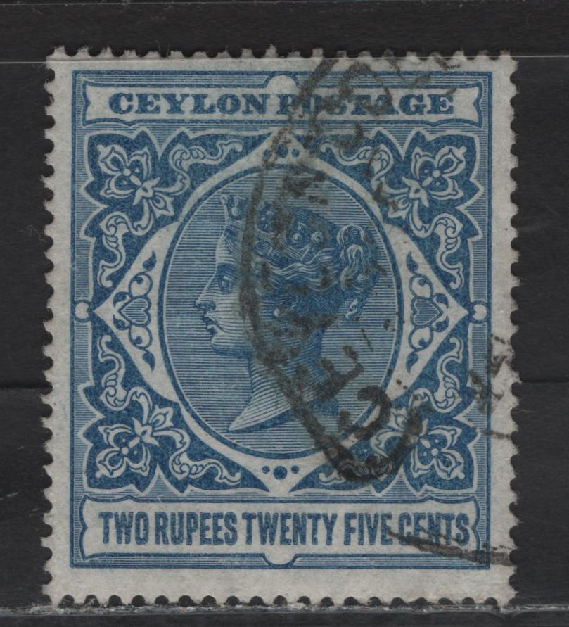 Lot 217 Ceylon (C) SG#264 2r25c Dull Blue Queen Victoria, 1899-1900 Queen Victoria Issue, A Fine Used Single, Crown CA Wmk