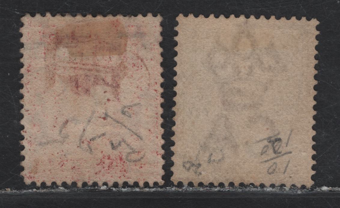 Lot 51 Montserrat (C) SG#8c, 12 1d - 4d Rose Red - Mauve Queen Victoria, 1884-1885 Queen Victoria Keyplate & Courbould Head Issue, 2 Fine/Very Fine Used Singles, Crown CA Wmk
