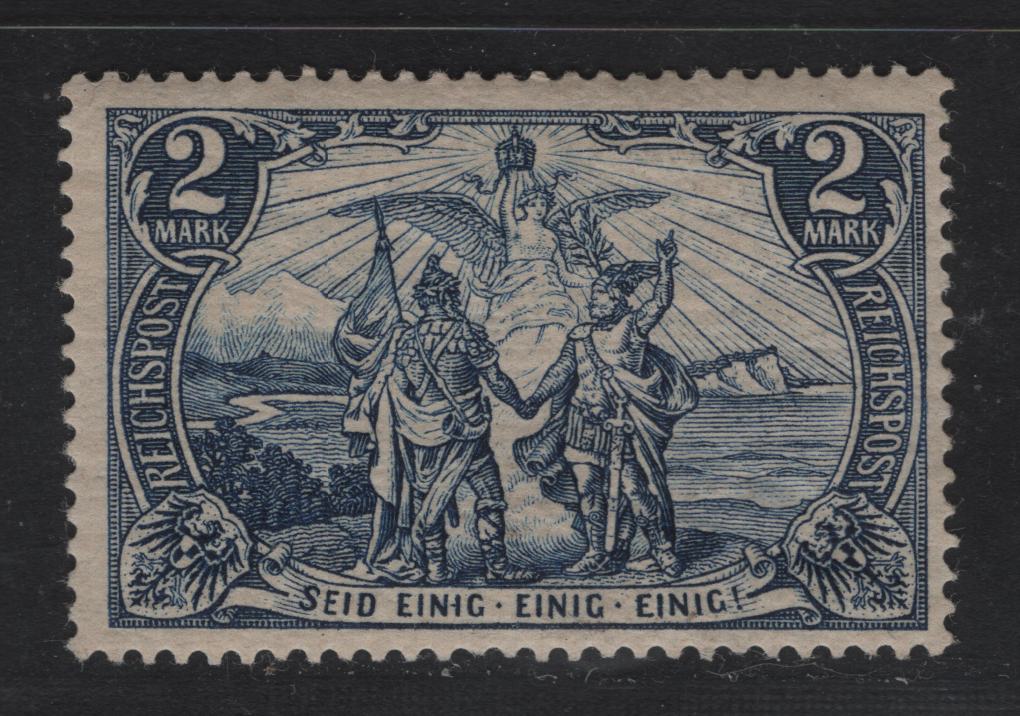 Lot 6 Germany SC#63 2m Gray Blue Germania, 1900-1901 Germania High Value Issue, A VFOG Single, Unwatermarked, Small Hinge Thin