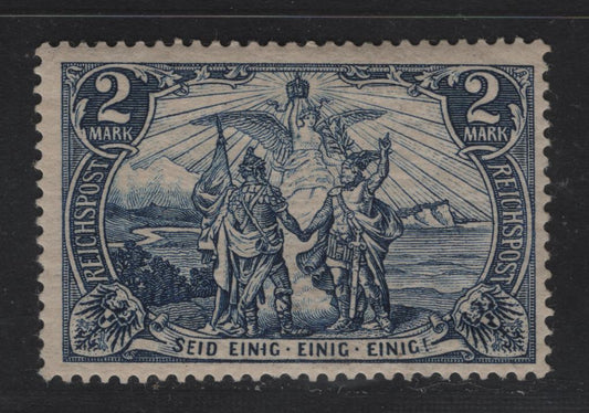 Lot 6 Germany SC#63 2m Gray Blue Germania, 1900-1901 Germania High Value Issue, A VFOG Single, Unwatermarked, Small Hinge Thin