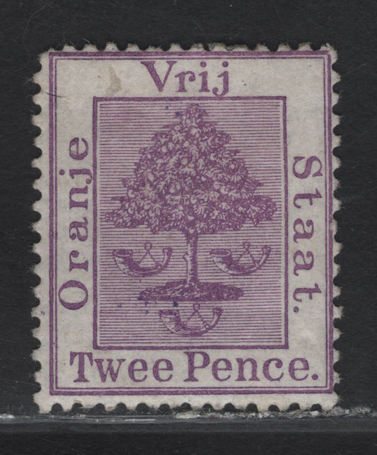 Lot 64 Orange Free State (C) SG#50 2d - 4d Bright Mauve Orange Tree, 1883-1884 Orange Tree Keyplates, A FOG Single