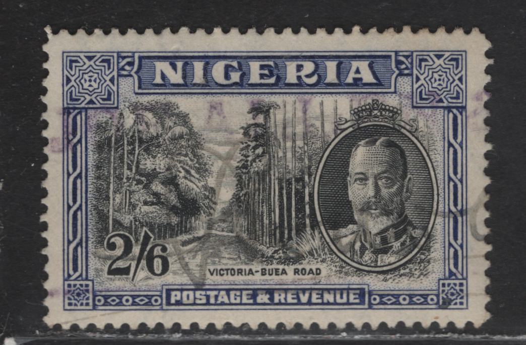 Lot 79 Nigeria (C) SG#42 2/6 Black & Ultramarine King George V, 1936 KGV Pictorial Issue, A Very Fine Used Single, Manuscript Fiscal Cancel