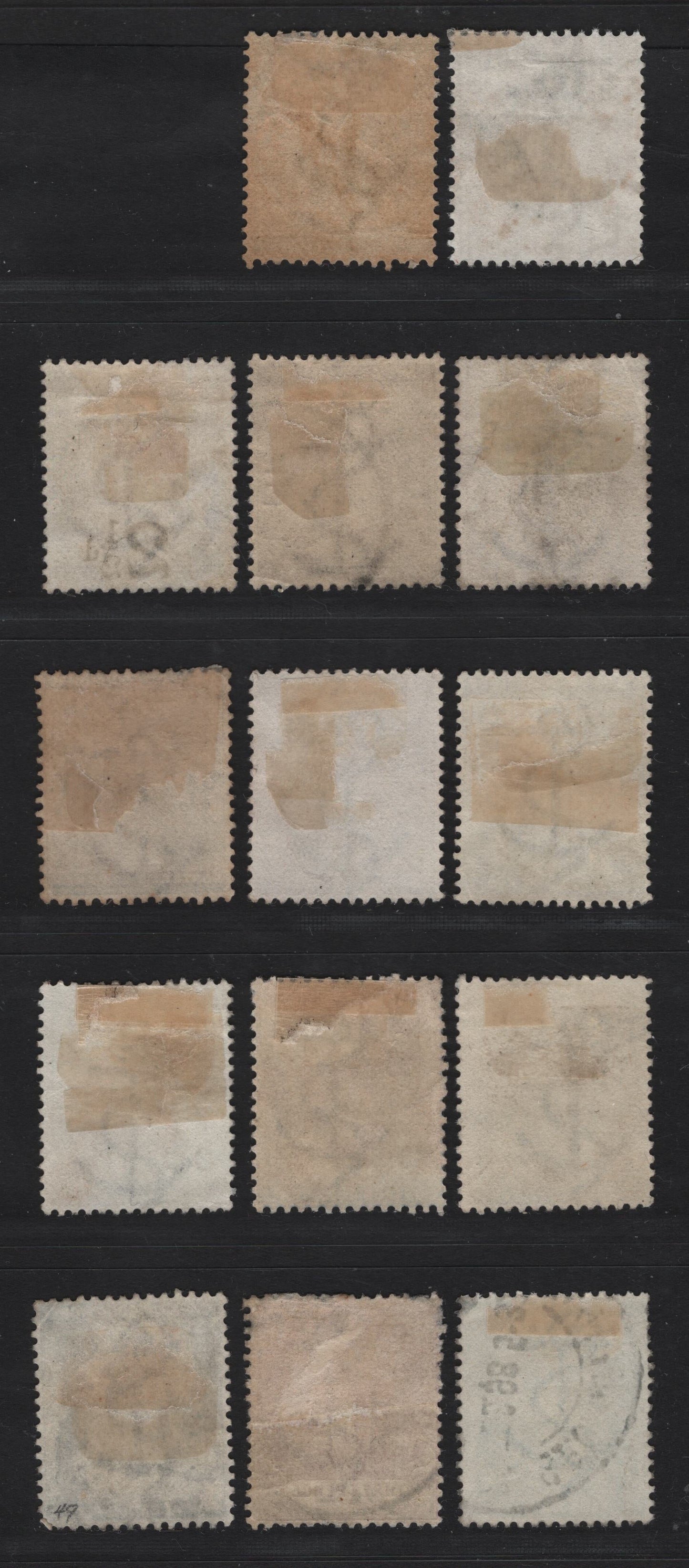 Lot 96 Cape of Good Hope (C) SG#48a, 50,a, 51a, 53a, 55-57, 60-61, 63, 65, 67 1/2 - 1/- Gray Black - Yellow Ochre Seated Hope, 1884-1898 Seated Hope Issue, 14 Fine/Very Fine Used Singles, Cabled Anchor Wmk